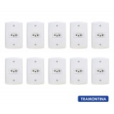 Kit 10 Conjuntos Tomada Branca 10a 4x2 - Tramontina Lux2 